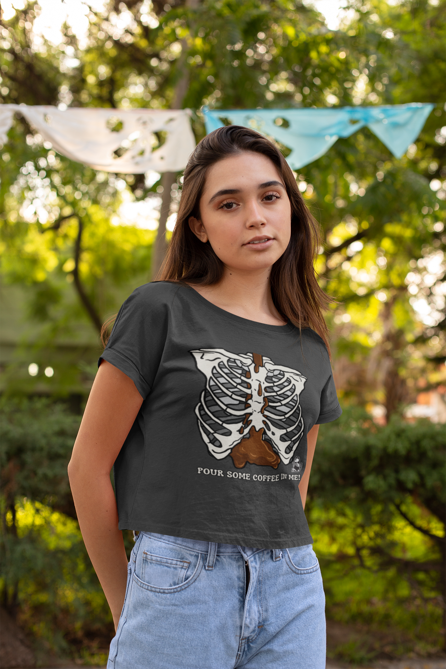 Coffee in Me Pawlloween Crop Top - Limited Edition
